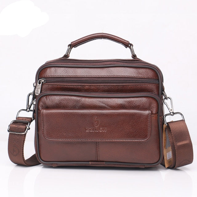 Men's Messenger Bag Shoulder Bag Genuine Leather Bags Male Crossbody Bags Flap Luxury Handbag Shoulder Handbag For Men KSK