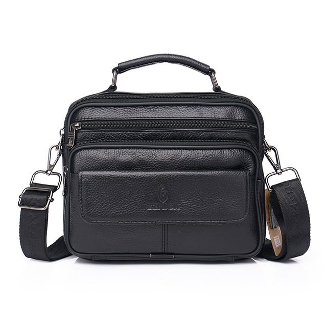 men genuine leather shoulder bag handbag Zipper Men Bags leather 2019 Fashion handbag 100% Genuine Leather ZZNICK