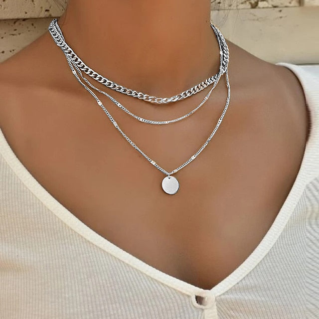 Vintage Necklace on Neck Gold Chain Women's Jewelry Layered Accessories for Girls Clothing Aesthetic Gifts Fashion Pendant 2021