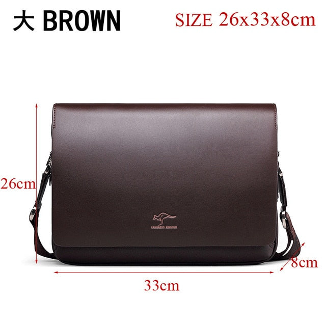 Free shipping! Authentic brand composite leather bag casual male shoulder briefcase kangaroo messenger bag men's travel bags