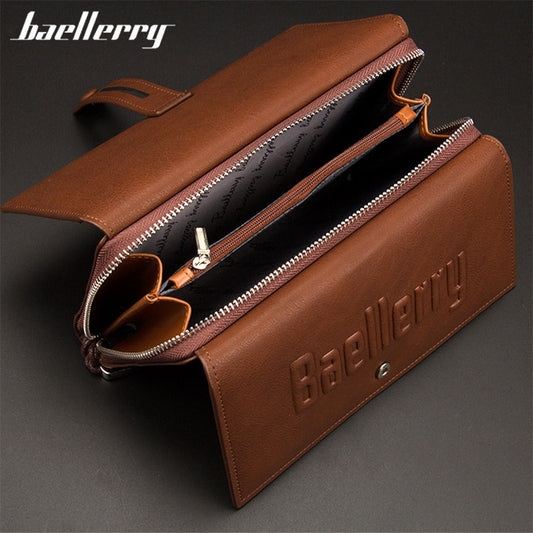 Baellerry Wallet Male Clutch Wallets Large Phone Bag Unique Design Men Purse Turnover Handbag Multifunction Card Holder Wallet