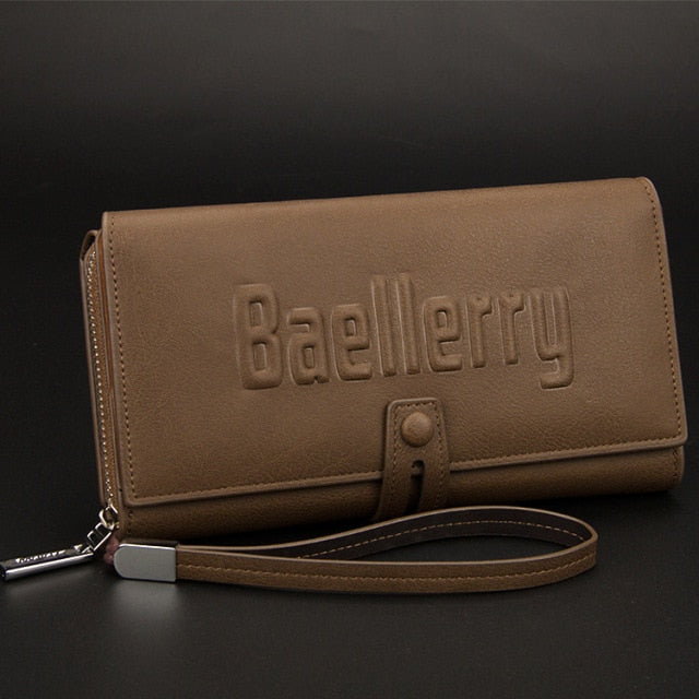 Baellerry Wallet Male Clutch Wallets Large Phone Bag Unique Design Men Purse Turnover Handbag Multifunction Card Holder Wallet