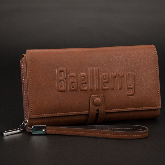 Baellerry Wallet Male Clutch Wallets Large Phone Bag Unique Design Men Purse Turnover Handbag Multifunction Card Holder Wallet