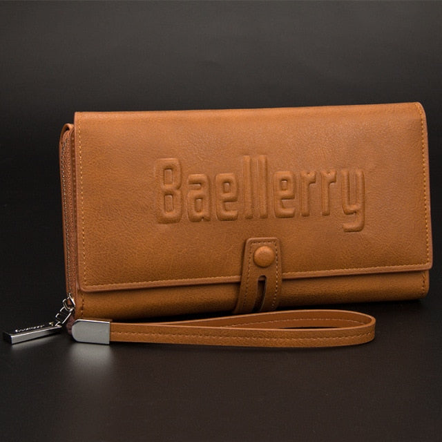 Baellerry Wallet Male Clutch Wallets Large Phone Bag Unique Design Men Purse Turnover Handbag Multifunction Card Holder Wallet