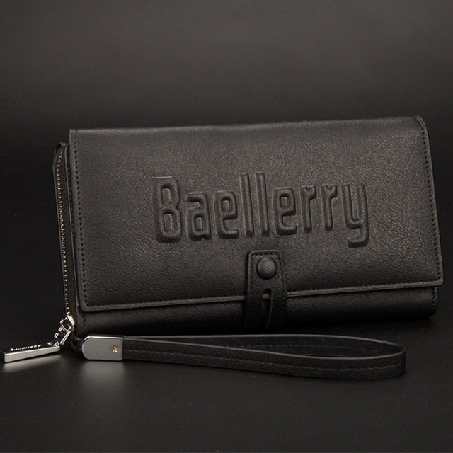 Baellerry Wallet Male Clutch Wallets Large Phone Bag Unique Design Men Purse Turnover Handbag Multifunction Card Holder Wallet