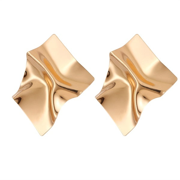 FNIO Fashion Vintage Earrings For Women Big Geometric Statement Gold Metal Drop Earrings 2020 Trendy Earings Jewelry Accessories