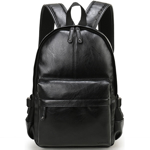 VORMOR Brand Men Backpack Leather School Backpack Bag Fashion Waterproof Travel Bag Casual Leather Book bag Male