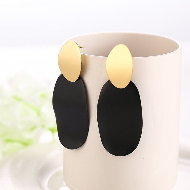 WYBU Summer Style Golden Drop Earrings For Women Geomatric Black Long Hanging Earring Triangle Bts Jewelry Earing bijouterie