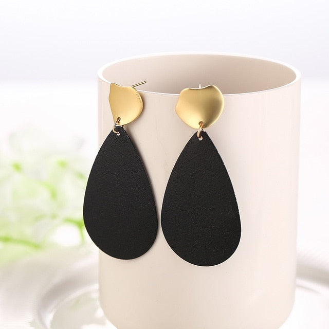 WYBU Summer Style Golden Drop Earrings For Women Geomatric Black Long Hanging Earring Triangle Bts Jewelry Earing bijouterie