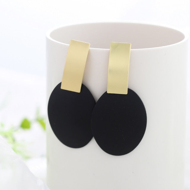 WYBU Summer Style Golden Drop Earrings For Women Geomatric Black Long Hanging Earring Triangle Bts Jewelry Earing bijouterie