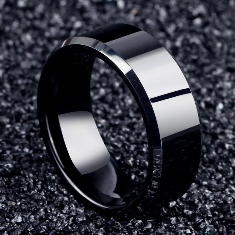 2017 Fashion Charm Jewelry ring men stainless steel Black Rings For Women