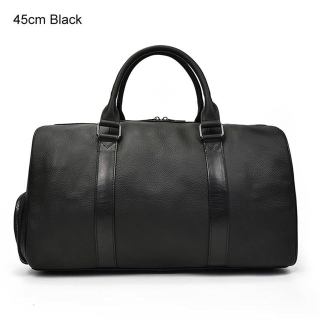 MAHEU Hot Genuine Leather Men Women Travel Bag Soft Real Leather Cowhide Carry Hand Luggage Bags Travel Shoulder Bag Male Female