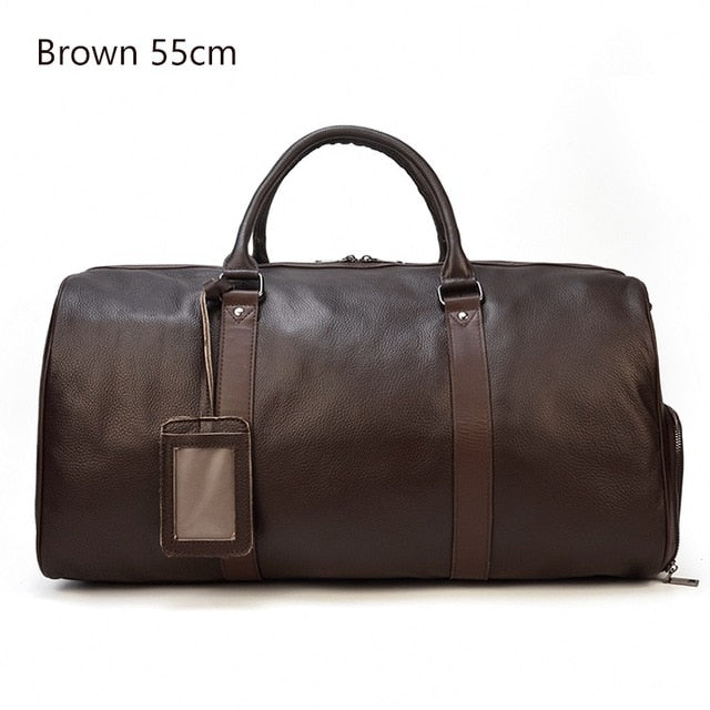 MAHEU Hot Genuine Leather Men Women Travel Bag Soft Real Leather Cowhide Carry Hand Luggage Bags Travel Shoulder Bag Male Female