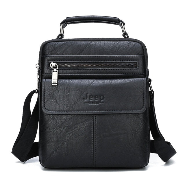 JEEP BULUO Brand Men's Crossbody Shoulder Bags High quality Tote Fashion Business Man Messenger Bag Big Size Split Leather Bags