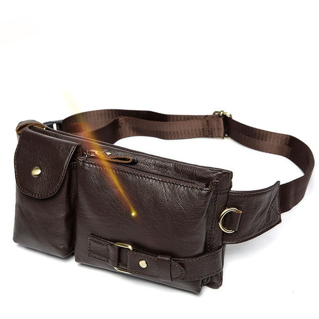 WESTAL Genuine Leather Waist Packs Men Waist Bags Fanny Pack Belt Bag Phone Bags Travel Waist Pack Male Small Waist Bag Leather