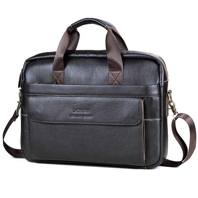 Men Genuine Leather Handbags Casual Leather Laptop Bags Male Business Travel Messenger Bags Men's Crossbody Shoulder Bag