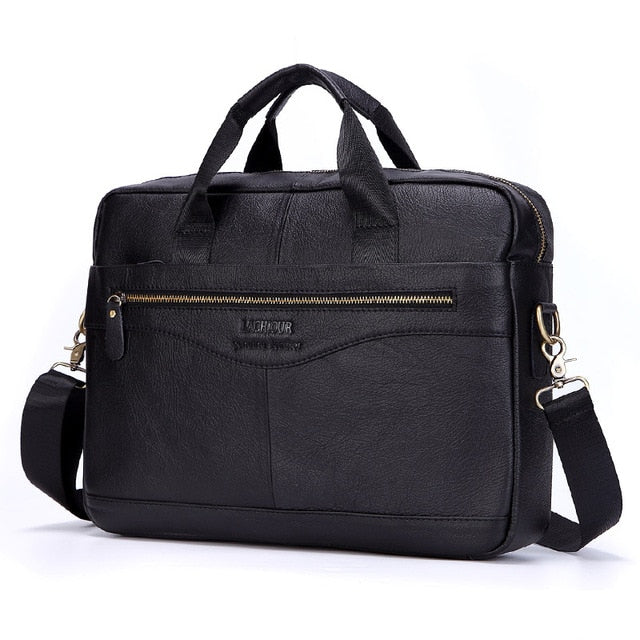 Men Genuine Leather Handbags Casual Leather Laptop Bags Male Business Travel Messenger Bags Men's Crossbody Shoulder Bag