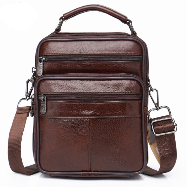 Men's Messenger Bag Shoulder Bag Genuine Leather Bags Male Crossbody Bags Flap Luxury Handbag Shoulder Handbag For Men KSK