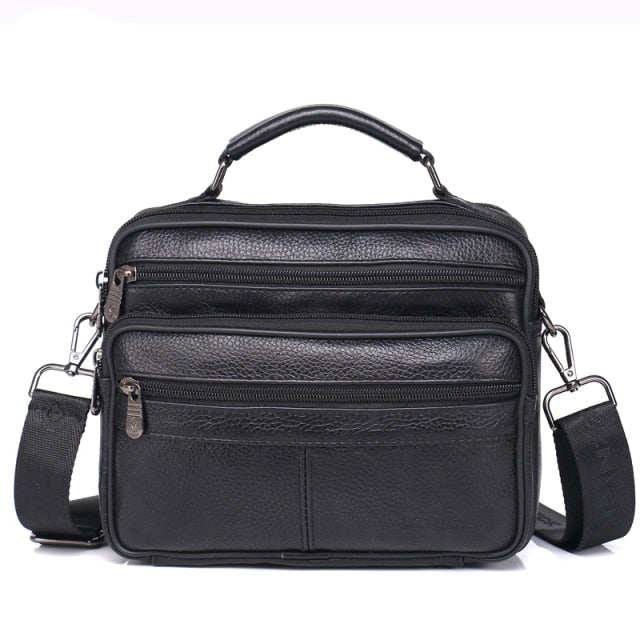 men genuine leather shoulder bag  handbag Zipper Men Bags leather  2019 Fashion handbag 100% Genuine Leather ZZNICK