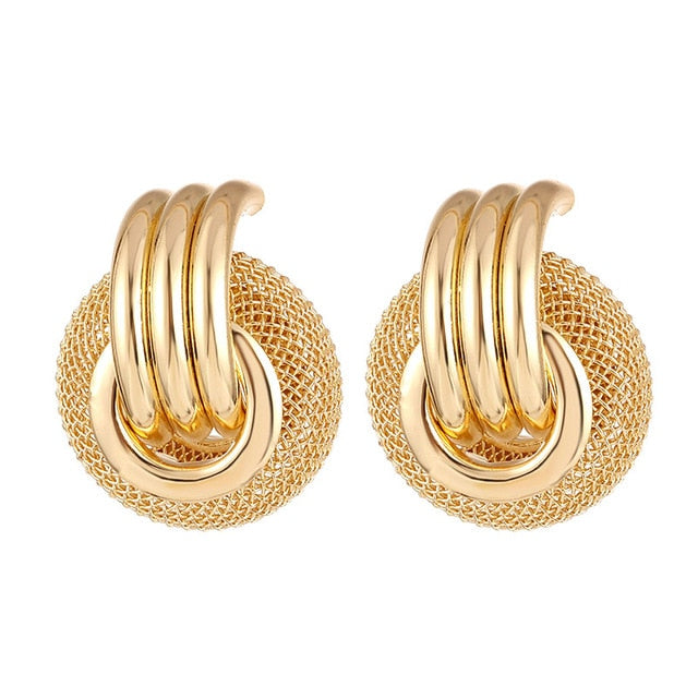 FNIO Fashion Vintage Earrings For Women Big Geometric Statement Gold Metal Drop Earrings 2020 Trendy Earings Jewelry Accessories