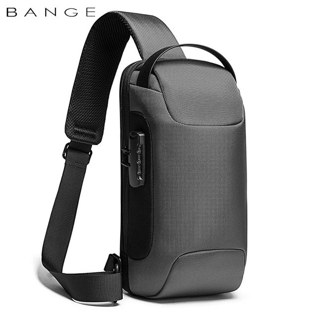 BANGE Hot Chest Bag New Anti-thief Men Crossbody Bag Waterproof Shoulder Bags USB Charging Short Trip For Male Travel Pack