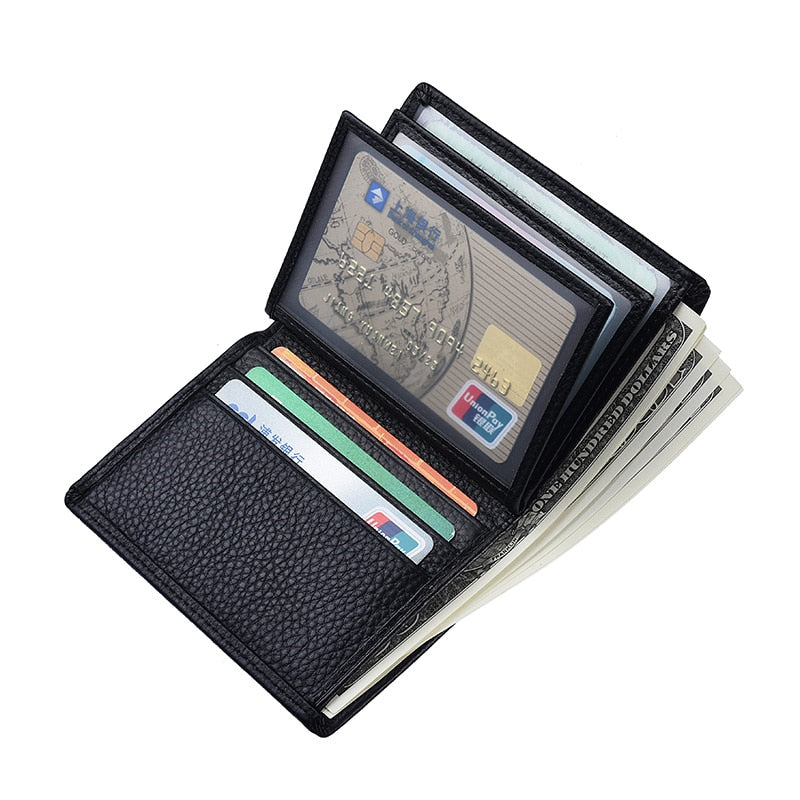 New men's short wallet first layer cowhide vertical wallets leather driving license bag driving license card set men's wallet