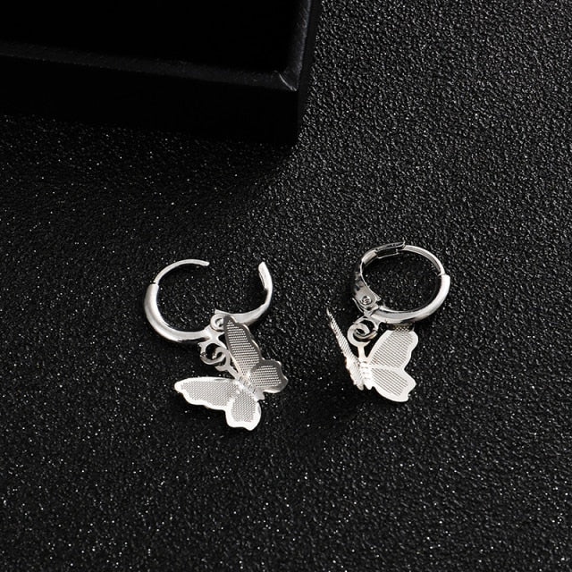 Long Tassel Butterfly Drop Earrings Silver Color 2020 Fashion Hanging Women Earrings Summer Jewelry Girls Party Gift