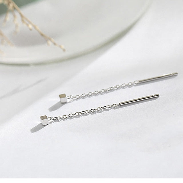 Long Tassel Butterfly Drop Earrings Silver Color 2020 Fashion Hanging Women Earrings Summer Jewelry Girls Party Gift