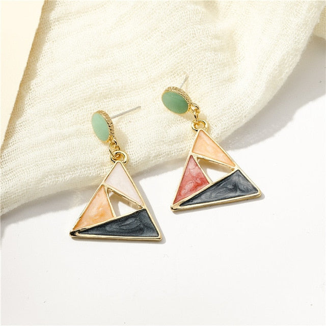 Autumn Winter New Brown Earrings Vintage Matte drop Earrings for women Metal Fashion Statement Dangle Earring 2020 Trend Jewelry