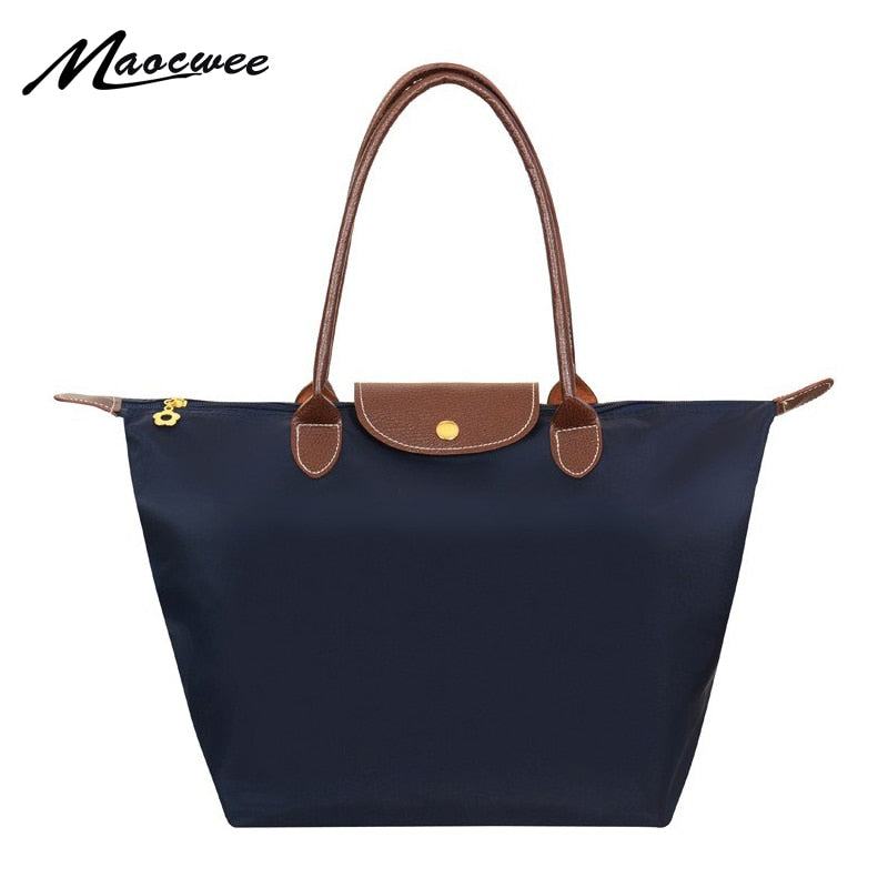 New Nylon Beach Tote Bag Fashion Womens Handbag Tote Oxford Shoulder Bags Female Waterproof Dumplings Folding Shopping Bag 2021