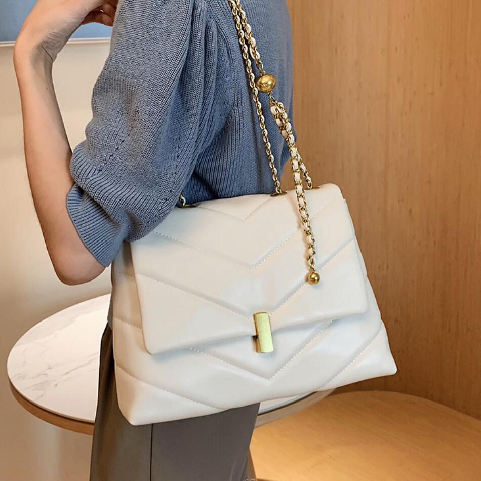 Elegant Female Large Tote bag 2021 Fashion New High quality PU Leather Women's Designer Handbag Chain Shoulder Messenger Bag