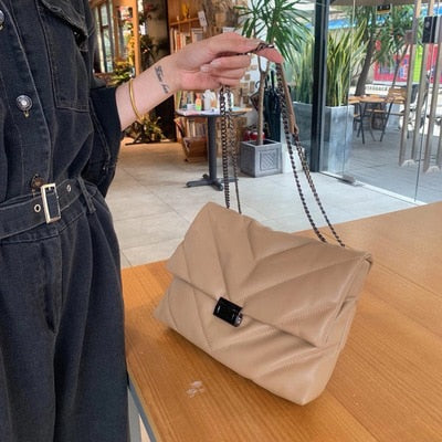 Big Chain Tote Women Shoulder Bag Fashion Large Capacity Messenger Bags for Women 2020 Solid Color Crossbody Bag Women's Bags