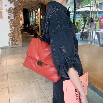 Big Chain Tote Women Shoulder Bag Fashion Large Capacity Messenger Bags for Women 2020 Solid Color Crossbody Bag Women's Bags