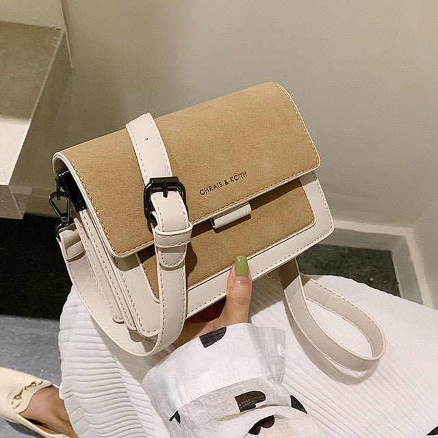 Small bag women 2021 new Korean version of small square bag wide shoulder strap fashion Joker shoulder Messenger bag