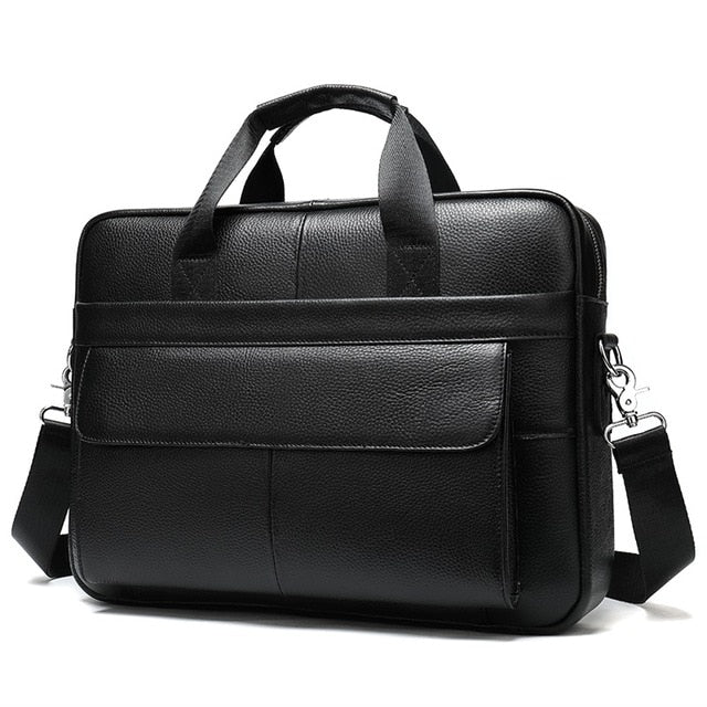 WESTAL briefcase messenger bag men's genuine leather 14'' laptop bag men's briefcases office business tote for document 8572