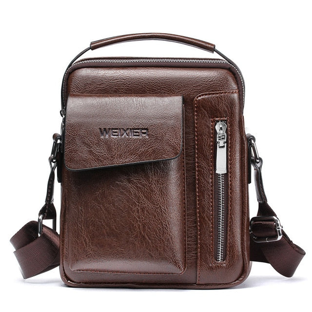 Classic Plaid Design Business Men's Bag Retro Brand Men's Handbag Casual Plaid Shoulder Bag for Men