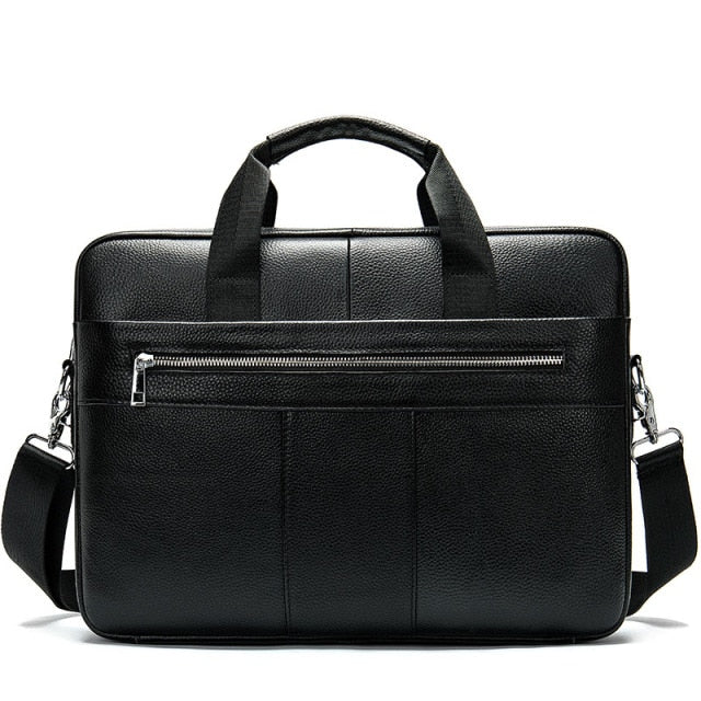 WESTAL Men's Bag Genuine Leather Men Briefcase for Laptop 14 Messenger Men's Leather Bag Business Portfolio for Document A4 7022