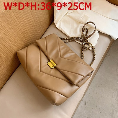 Big Chain Tote Women Shoulder Bag Fashion Large Capacity Messenger Bags for Women 2020 Solid Color Crossbody Bag Women's Bags