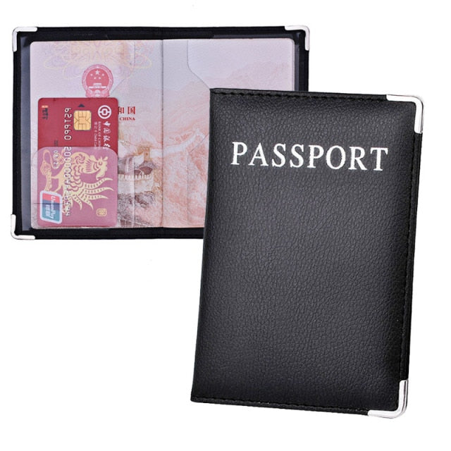 Travel Hasp Passport Holder Cover Leather Wallet Women Men Passports For Document Pouch Cards Case обложка на паспорт