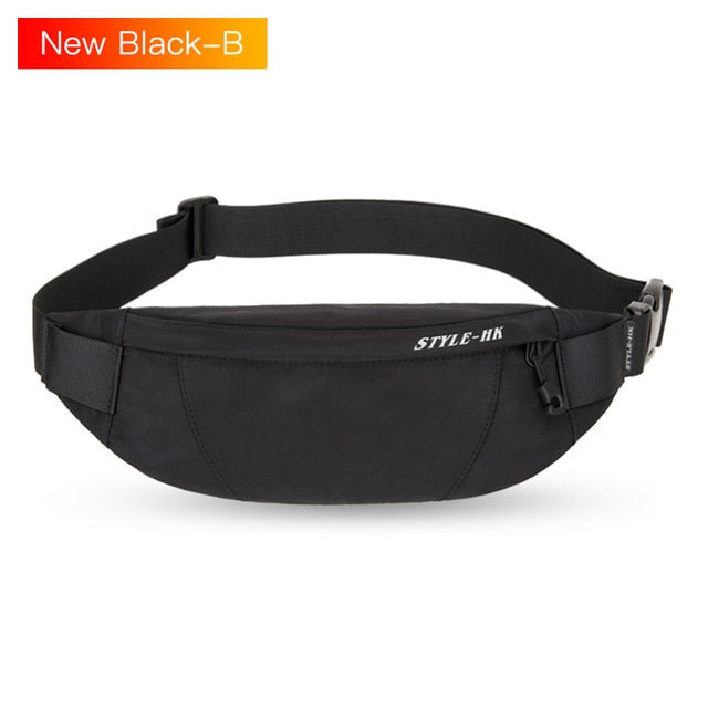 Hk Men Fanny Pack Teenager Outdoor Sports Running Cycling Waist Bag Pack Male Fashion Shoulder Belt Bag Travel Phone Pouch Bags