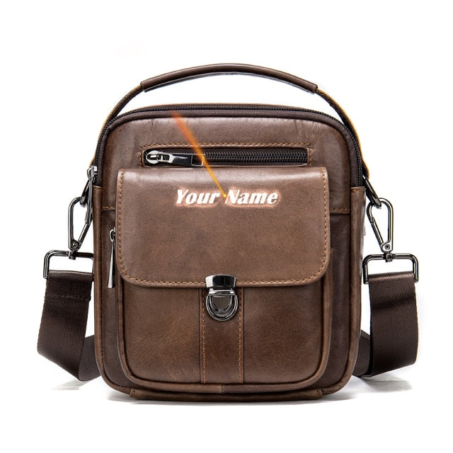 MVA Genuine Leather Men's Messenger Bag Shoulder Bags for Men Crossbody Bags Small Man Designer Shoulder Handbag Bolso Male 7438