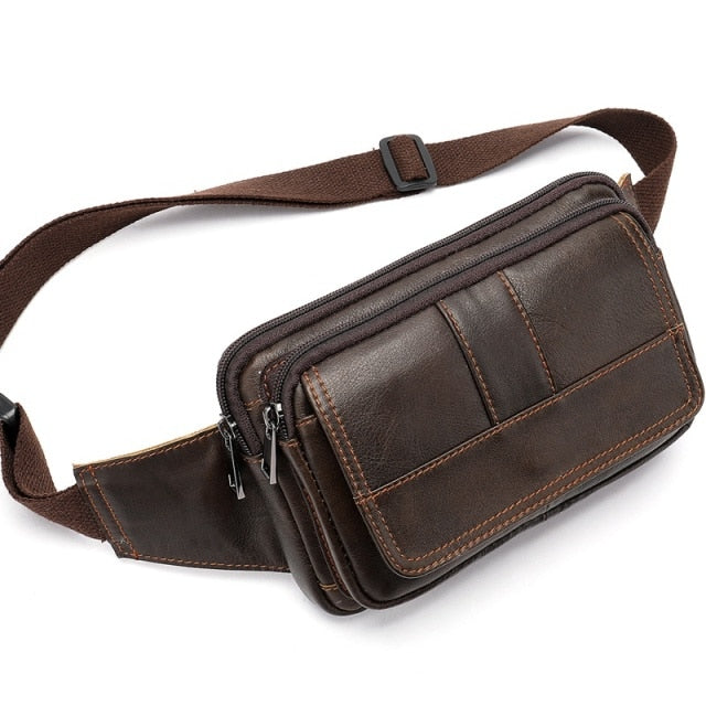 MVA Men's Waist Bag Leather Male Fanny Pack Men's Belt Bag for Man Belt Pouch Phone Hip Bum Bags Belts Travel Waist Packs 8966