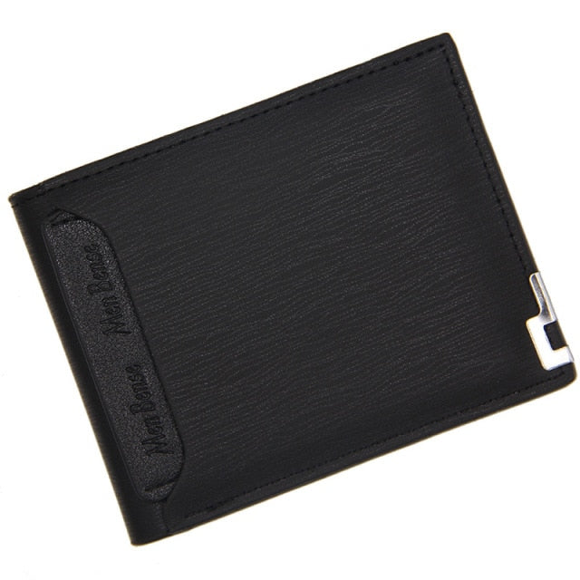 2021 New Men's Wallet Short Multi-card Coin Purse Fashion Casual Wallet Male Youth Thin Three-fold Horizontal Soft Wallet Men PU