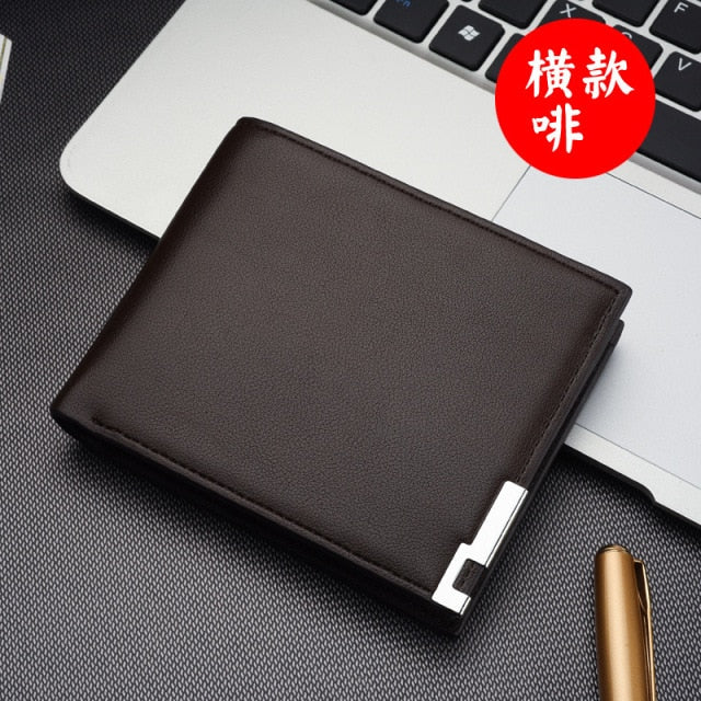 Hot Selling New Men's Short Wallet Iron Edge Korean Youth Men's Horizontal Wallet Trend Card Pack Purse