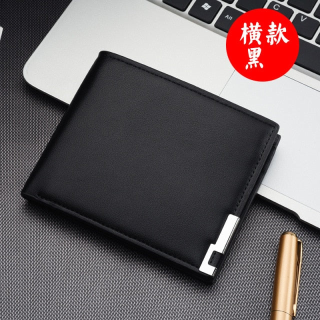 Hot Selling New Men's Short Wallet Iron Edge Korean Youth Men's Horizontal Wallet Trend Card Pack Purse