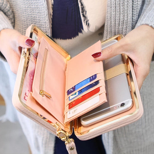 Wallet Female Women Wallet Snap Coin Purse Phone Bag Bow Multi-card Bit Card Holder Purse Women Luxury Billetera Mujer 1318