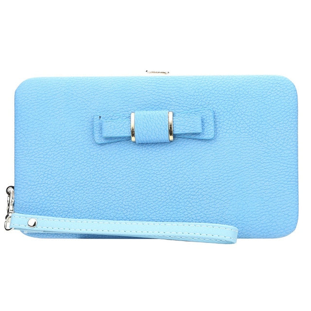 Wallet Female Women Wallet Snap Coin Purse Phone Bag Bow Multi-card Bit Card Holder Purse Women Luxury Billetera Mujer 1318