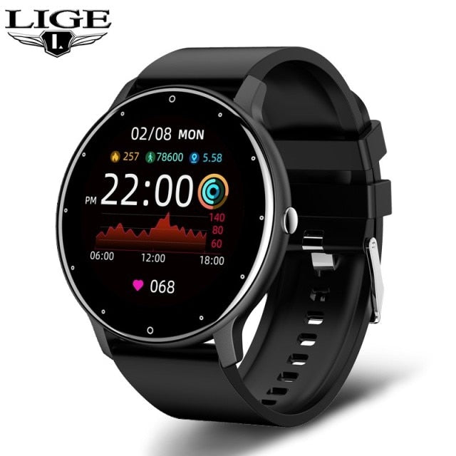 LIGE 2021 Fashion Smart Watch Men Fitness Bracelet Heart Rate Blood Pressure Monitoring Sports Tracker Smartwatch Gift for Women