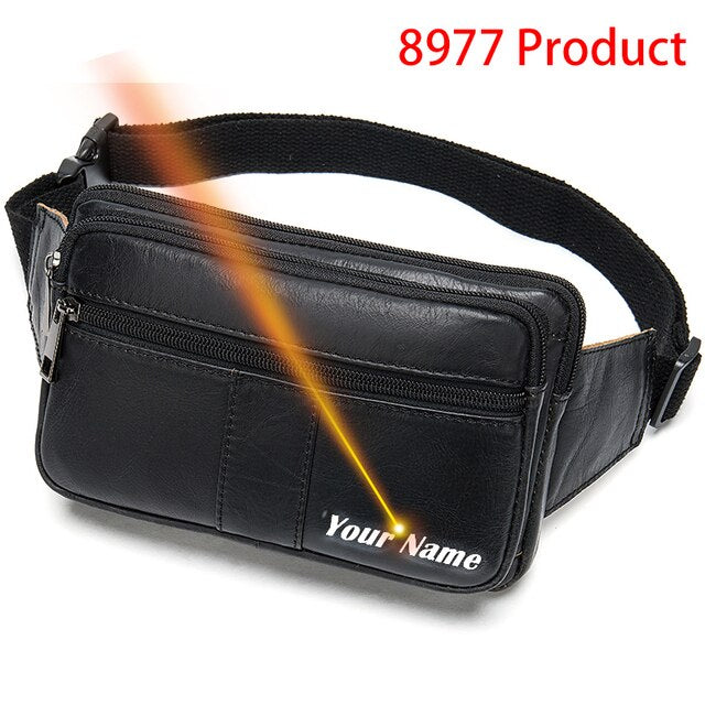 MVA Men's Waist Bag Leather Male Fanny Pack Men's Belt Bag for Man Belt Pouch Phone Hip Bum Bags Belts Travel Waist Packs 8966