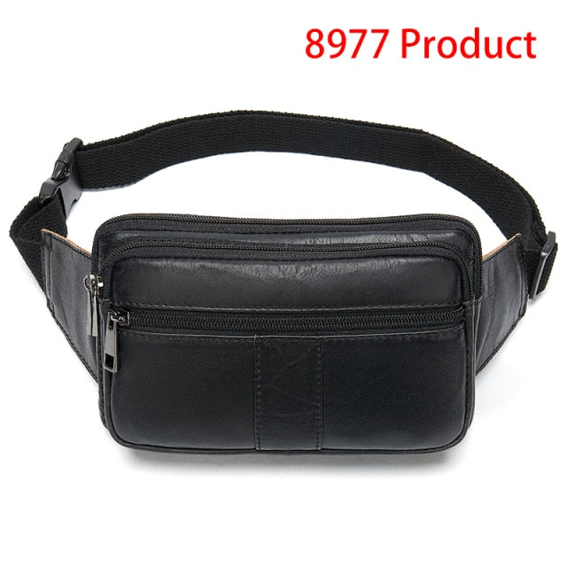 MVA Men's Waist Bag Leather Male Fanny Pack Men's Belt Bag for Man Belt Pouch Phone Hip Bum Bags Belts Travel Waist Packs 8966